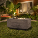 Top Fires Catalina Oak Fire Pit on the Grass - angle view