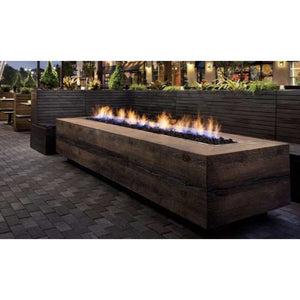 Top Fires 84" Catalina Oak Fire Pit in Restaurant Dining Area