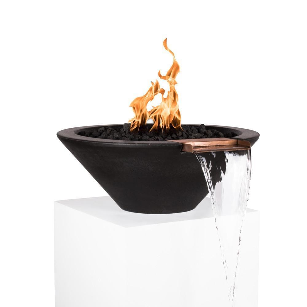 Top Fires 24" Round Concrete Gas Fire and Water Bowl - Electronic (OPT-24FWE) - angle view