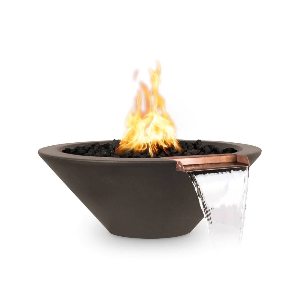 Top Fires Cazo Gas Fire and Water Bowl in Chocolate - angle view