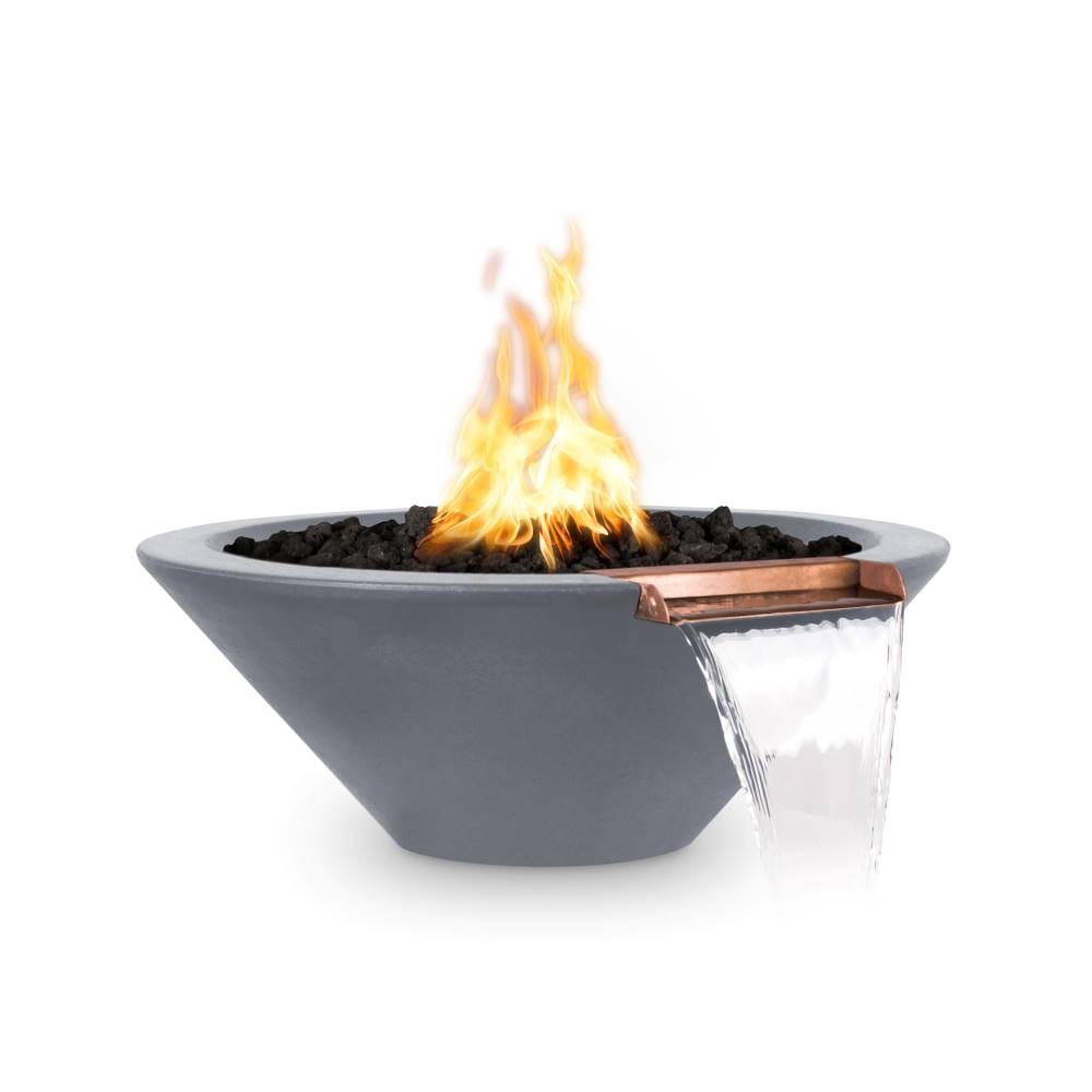 Top Fires Cazo Gas Fire and Water Bowl in Gray - front view