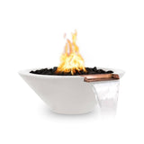 Top Fires Cazo Gas Fire and Water Bowl in Limestone - angle view
