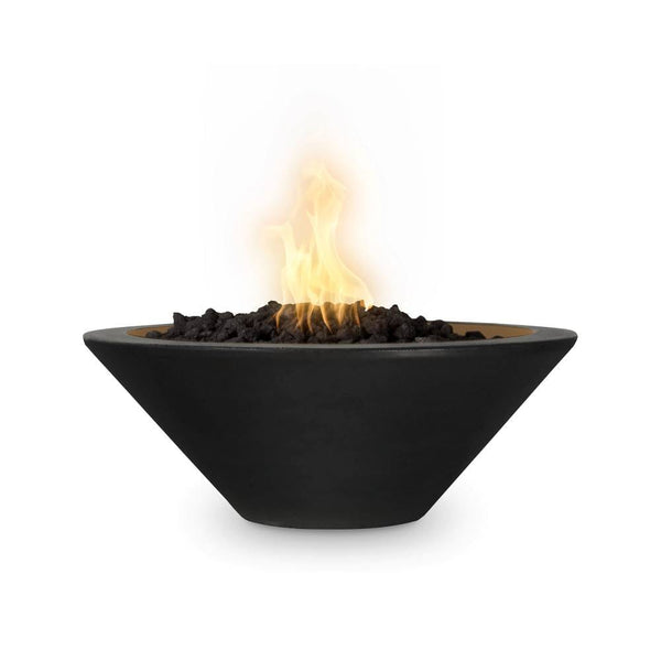 Top Fires Cazo Round GFRC Electronic Gas Fire Bowl in Black - installation view