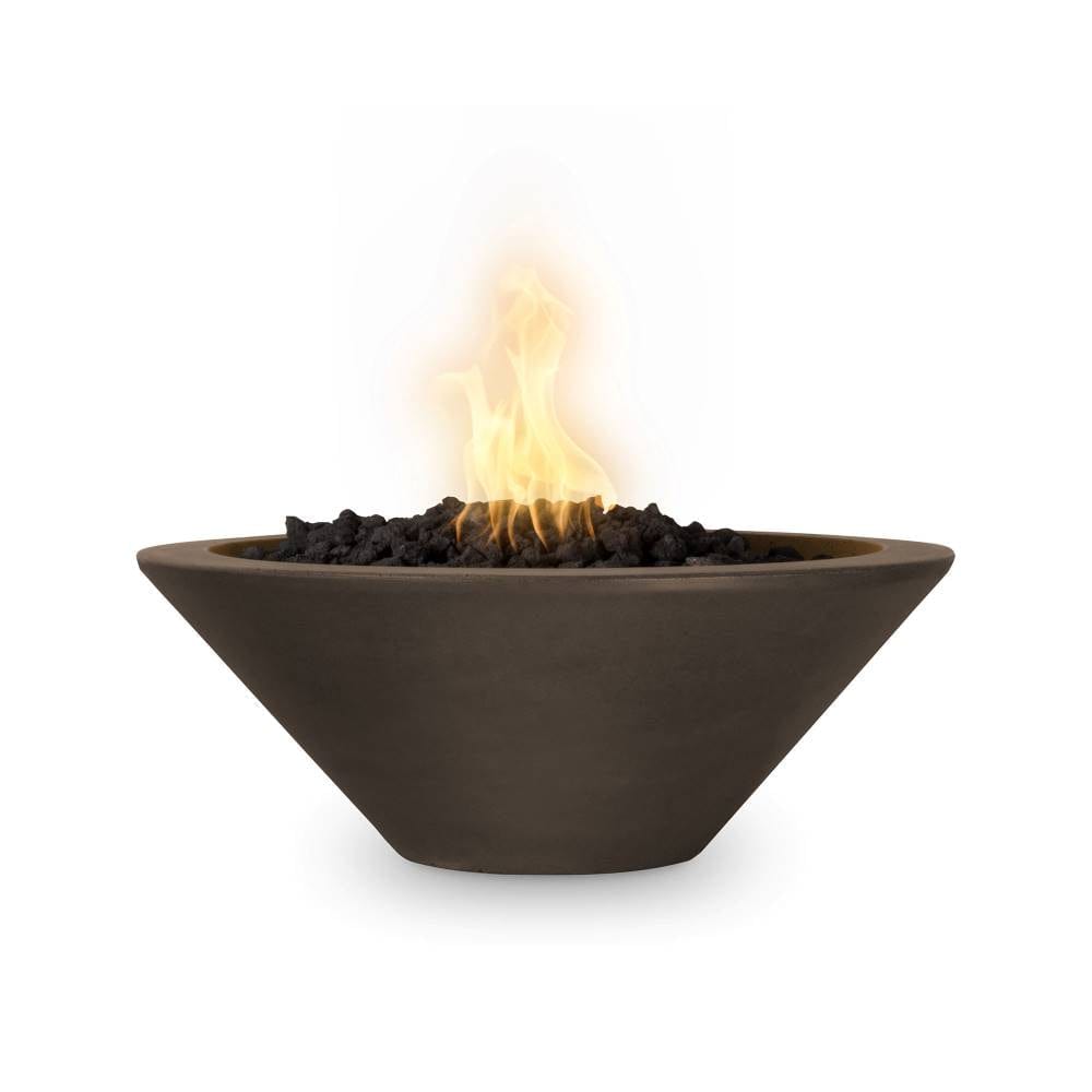 Top Fires Cazo Round GFRC Electronic Gas Fire Bowl in Chocolate - room setting
