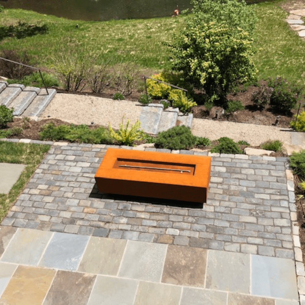 Top Fires Coronado Rectangular Corten Steel Gas Fire Pit