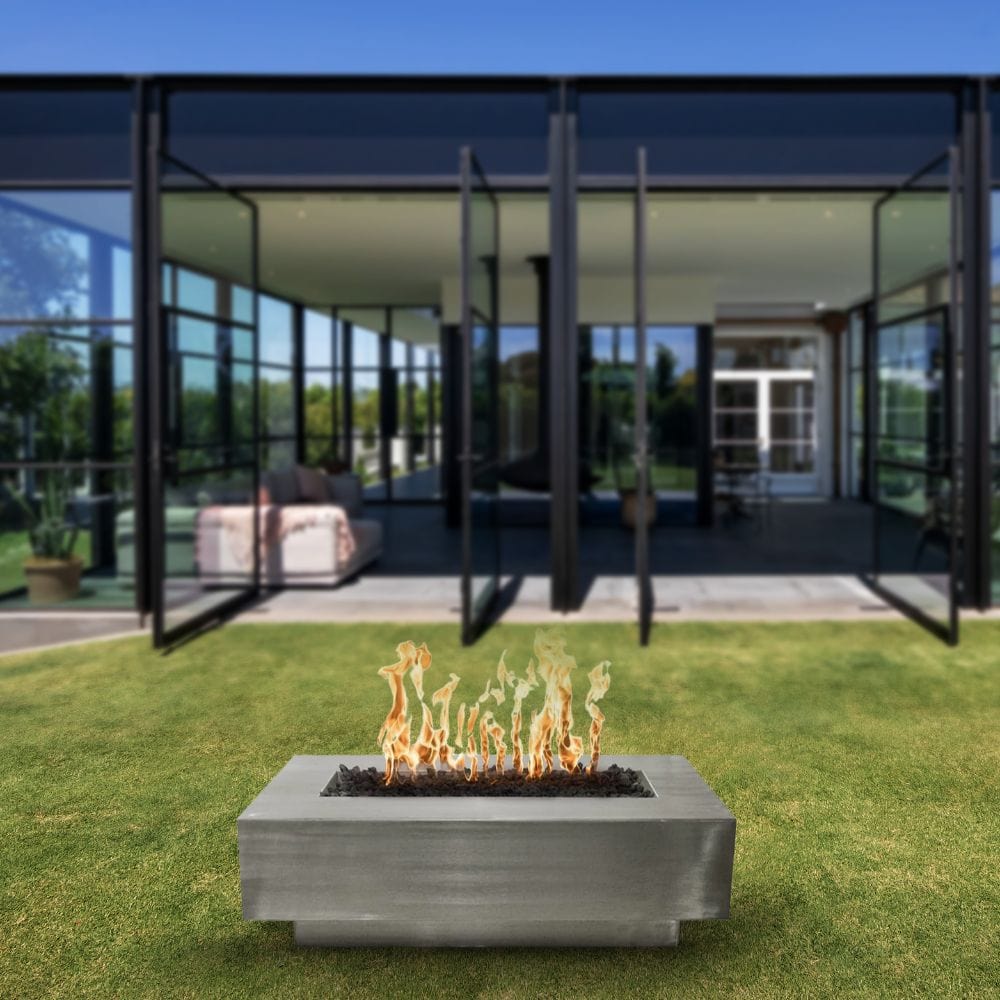 Top Fires Coronado 48" Stainless Steel Fire Pit on the Grass
