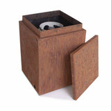 Top Fires Corten Steel  Propane Tank Enclosure with open lid