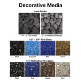 top fires decorative media - angle view
