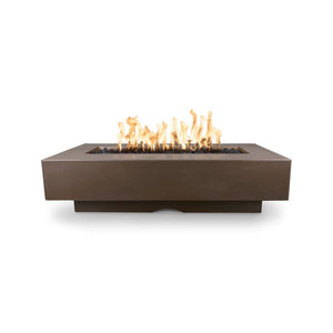 Top Fires Del Mar Rectangular GFRC Gas Fire Pit in Chocolate