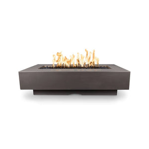 Top Fires Del Mar Rectangular GFRC Direct Spark Gas Fire Pit Table in Chestnut