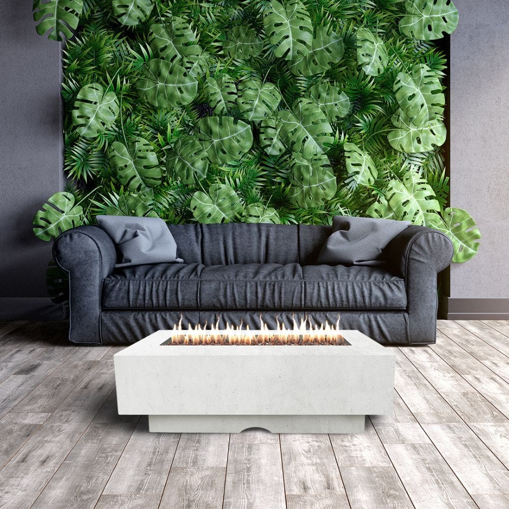 Top Fires 60&quot; Del Mar Limestone Fire Pit Table in Outdoor Patio