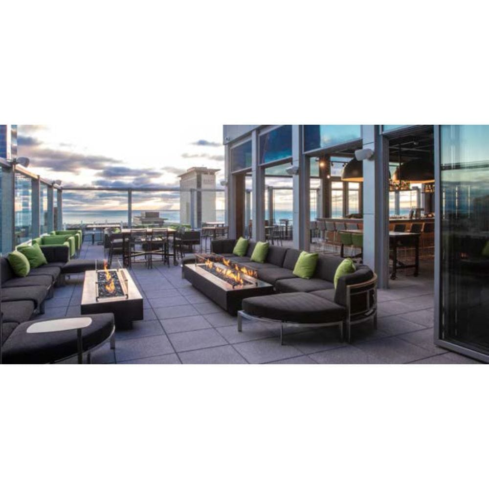 Top Fires Del Mar Black Fire Pit in Rooftop Bar