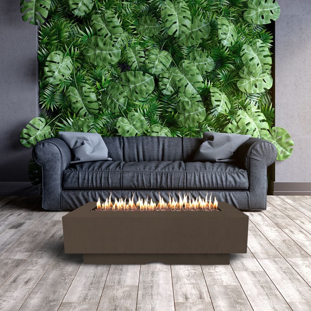 Top Fires 72&quot; Del Mar Chocolate Fire Pit Table in Outdoor Patio