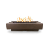 Top Fires Del Mar Rectangular GFRC Gas Fire Pit in Chocolate - room setting