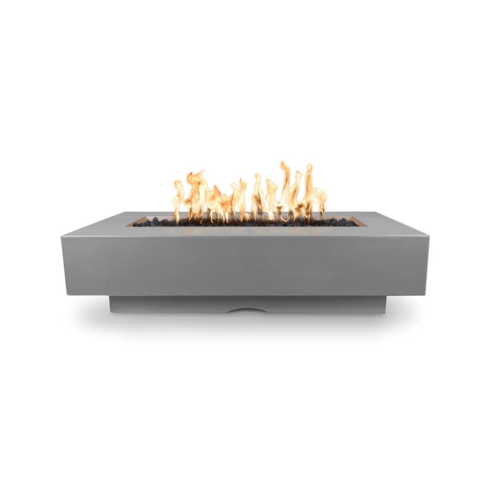 Top Fires Del Mar Rectangular GFRC Gas Fire Pit in Gray - angle view
