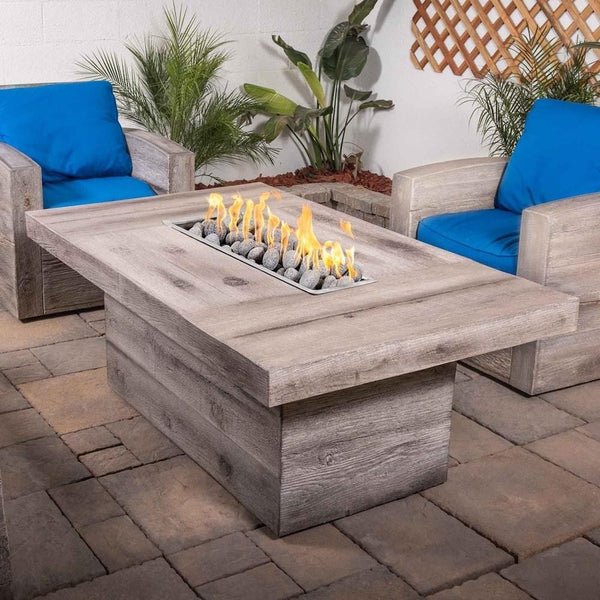 Top Fires Grove 60-Inch Wood Grain Gas Fire Pit - Patio Fever
