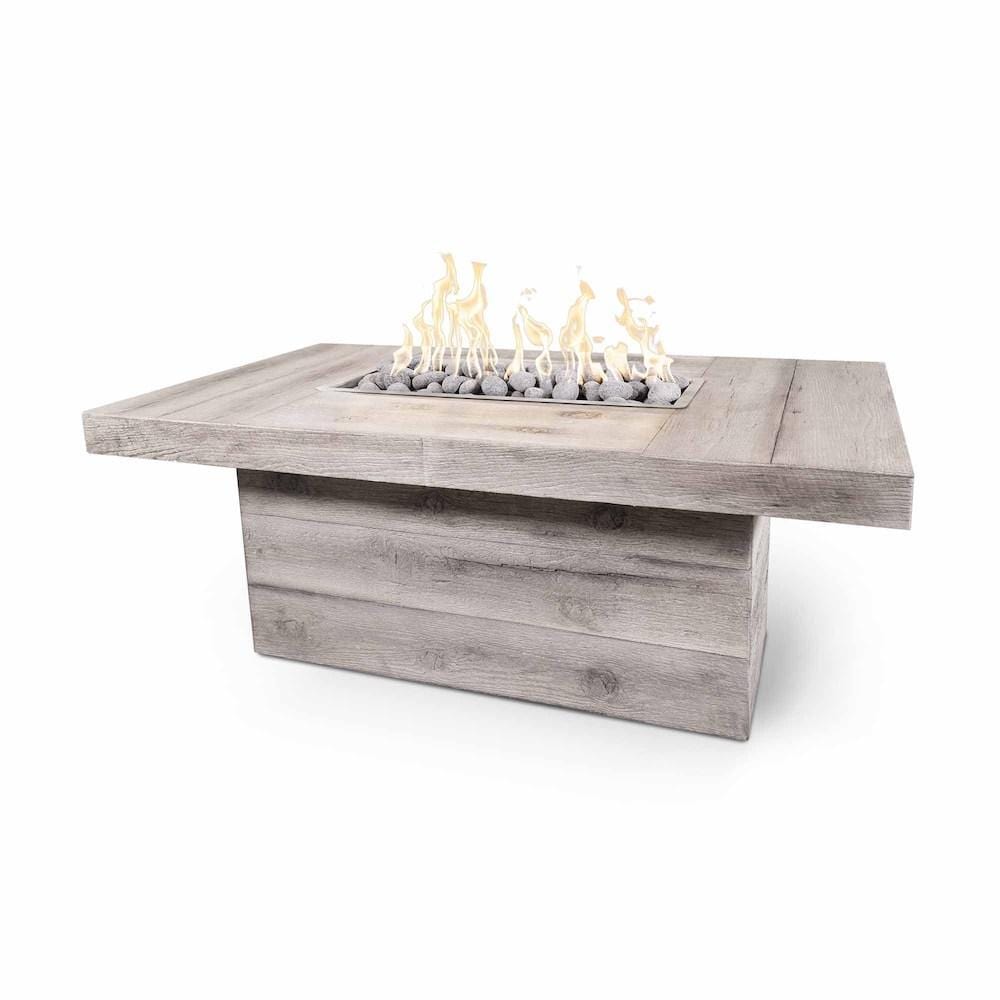 Top Fires Grove 60&quot; Rectangular GFRC Fire Table in Ivory