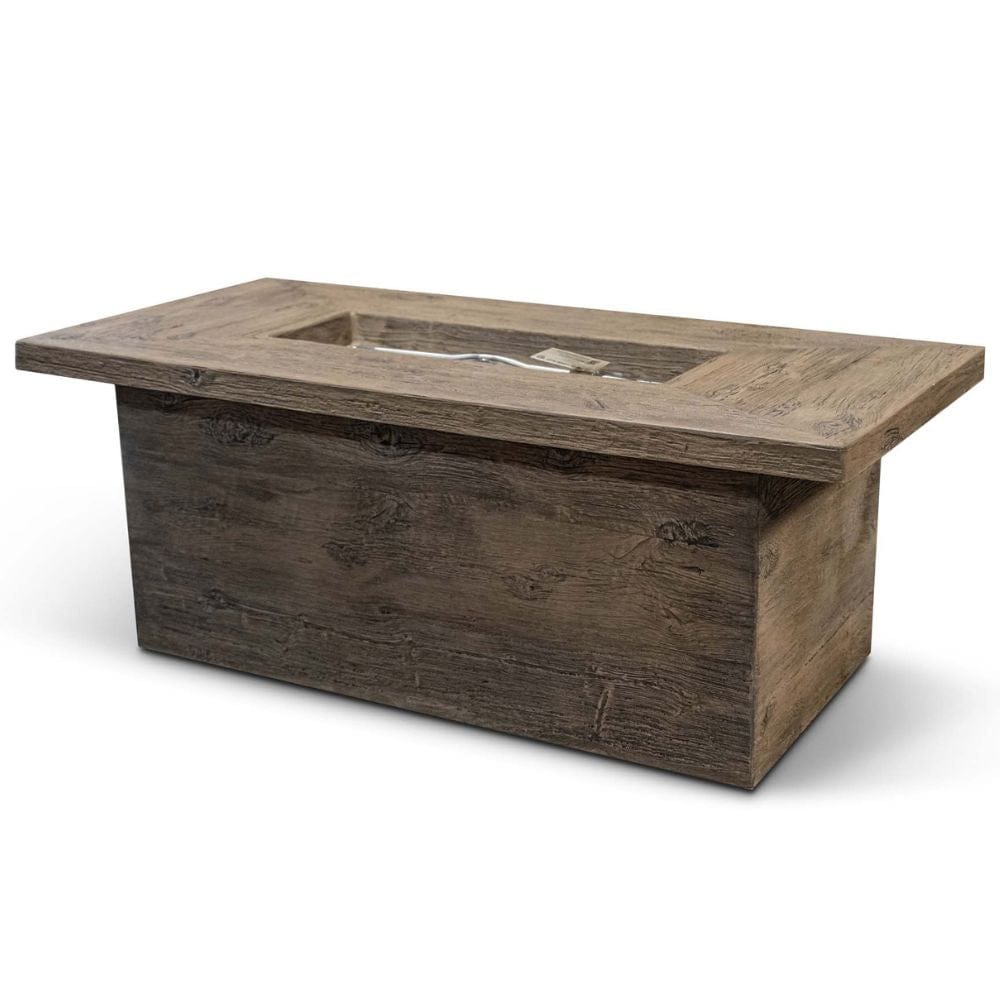 Top Fires Grove 60-Inch Rectangular Wood Grain GFRC Gas Fire Pit Table in Oak