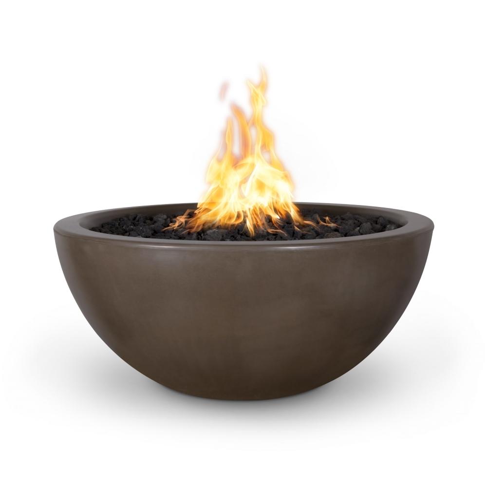 Top Fires Luna Round Concrete Gas Fire Pit Chocolate