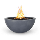 Top Fires Luna Round Concrete Gas Fire Pit Gray - room setting