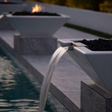 Top Fires Limestone Square Concrete Gas Fire and Water Bowl - alternate view