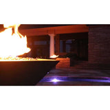 Top Fires Square Concrete Gas Fire Bowl in Pool Area - room setting