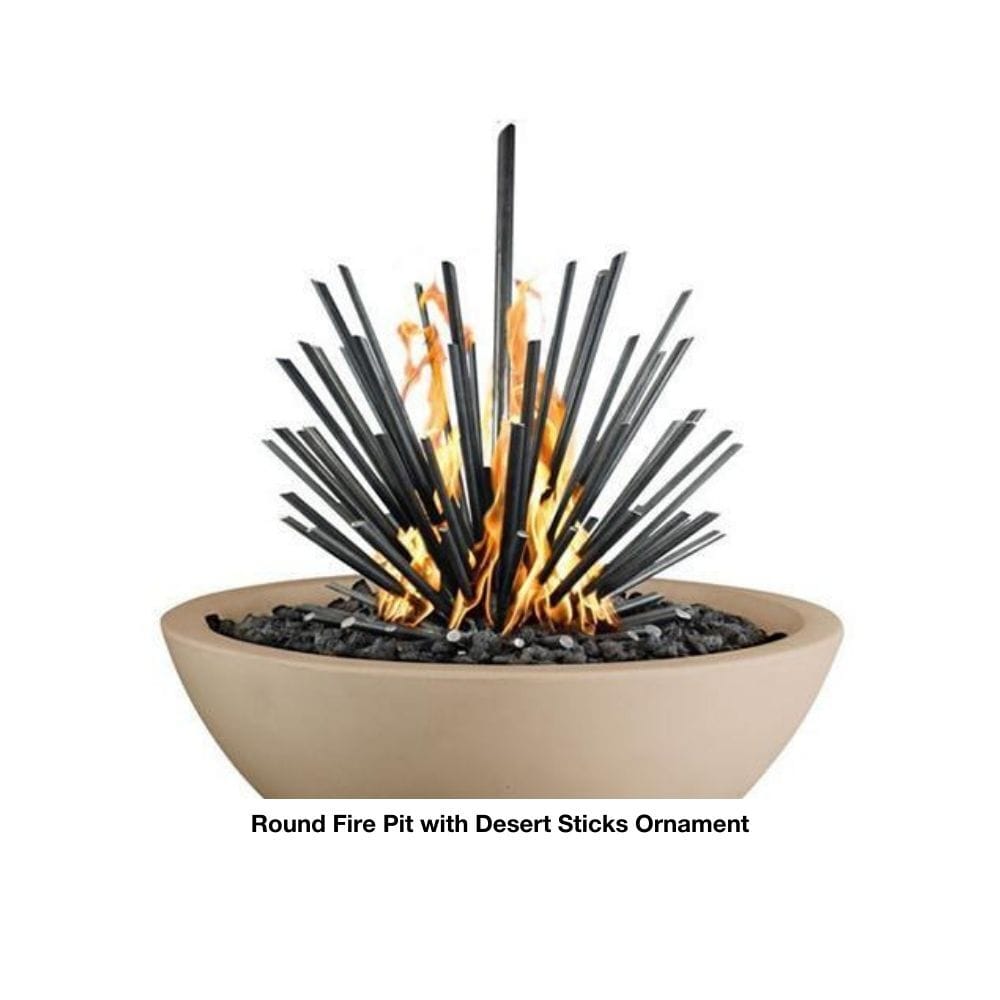 top fires desert sticks - angle view