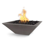Top Fires Maya Square GFRC Gas Fire Bowl in Chestnut - angle view