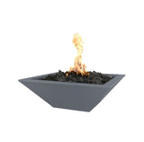Top Fires Maya Square GFRC Gas Fire Bowl in Gray - angle view