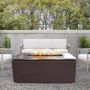 Copper Vein Rectangular Patio Fire Pit Table with Stainless Steel Top