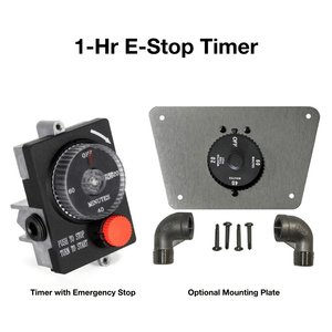 Optional 1-hr timer with E-stop