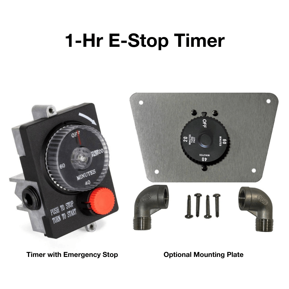 top fires 1 hour timer - angle view