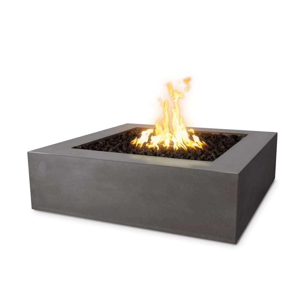 Top Fires Quad Square GFRC Gas Fire Pit in Chestnut