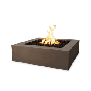 Top Fires Quad Square GFRC Gas Fire Pit in Chocolate