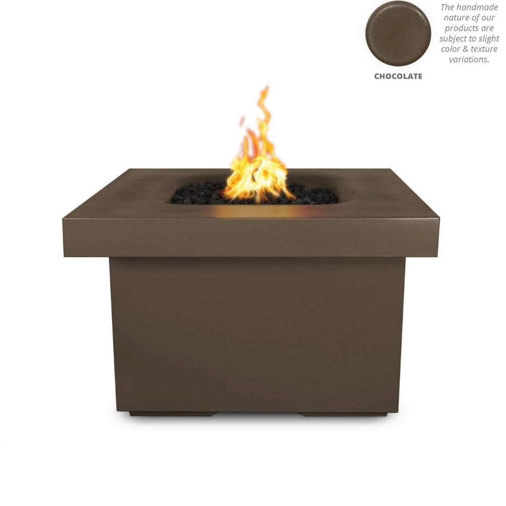 Top Fires Ramona 36&quot; Square GFRC Gas Fire Pit Table in Chocolate