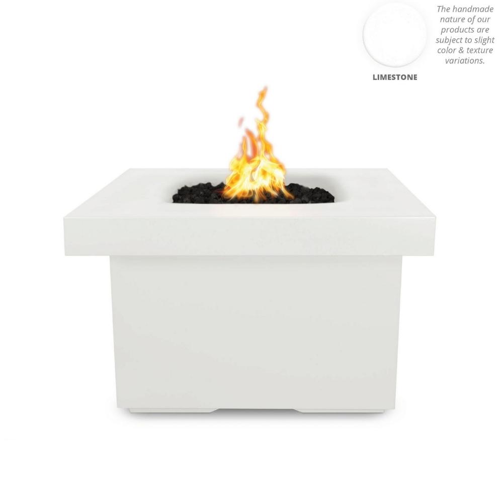 Top Fires Ramona 36&quot; Square GFRC Gas Fire Pit Table in Limestone