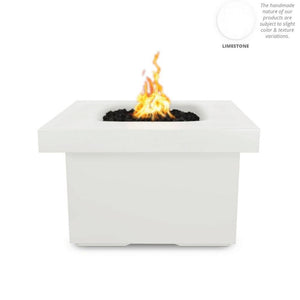 Top Fires Ramona 36" Square GFRC Gas Fire Pit Table in Limestone
