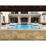 Top Fires Round Concrete Gas Fire Bowl in Chocolate Pool Accent - installation view