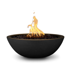 Top Fires Sedona Round GFRC Gas Fire Bowl in Black - angle view
