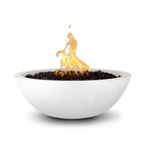 Top Fires Sedona Round GFRC Gas Fire Bowl in Limestone - angle view