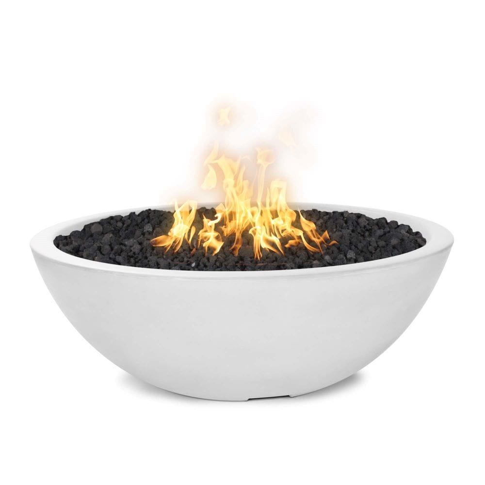 Top Fires Sedona Round GFRC Gas Fire Pit in Limestone