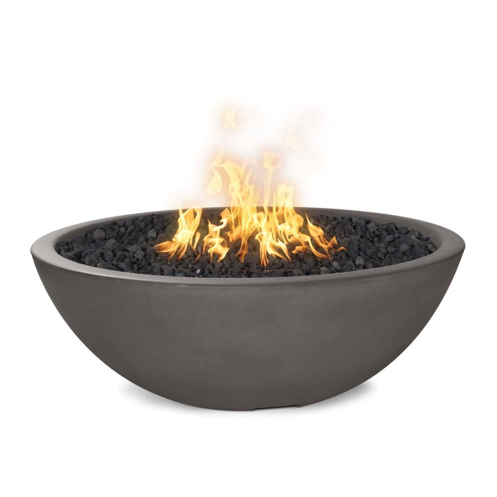 Top Fires Sedona Round GFRC Gas Fire Pit in Chestnut