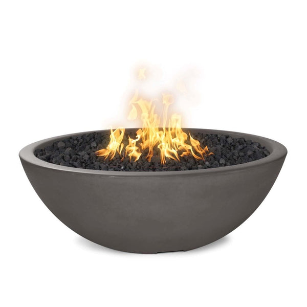 Top Fires Sedona Round GFRC Gas Fire Pit in Chestnut