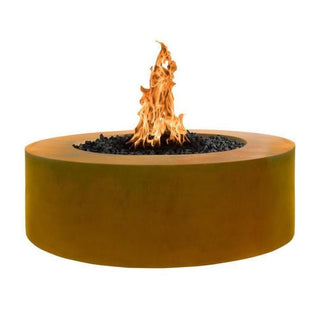 Top Fires Unity Round Corten Steel Gas Fire Pit - Liquid Propane / 60" Diameter / Match Lit