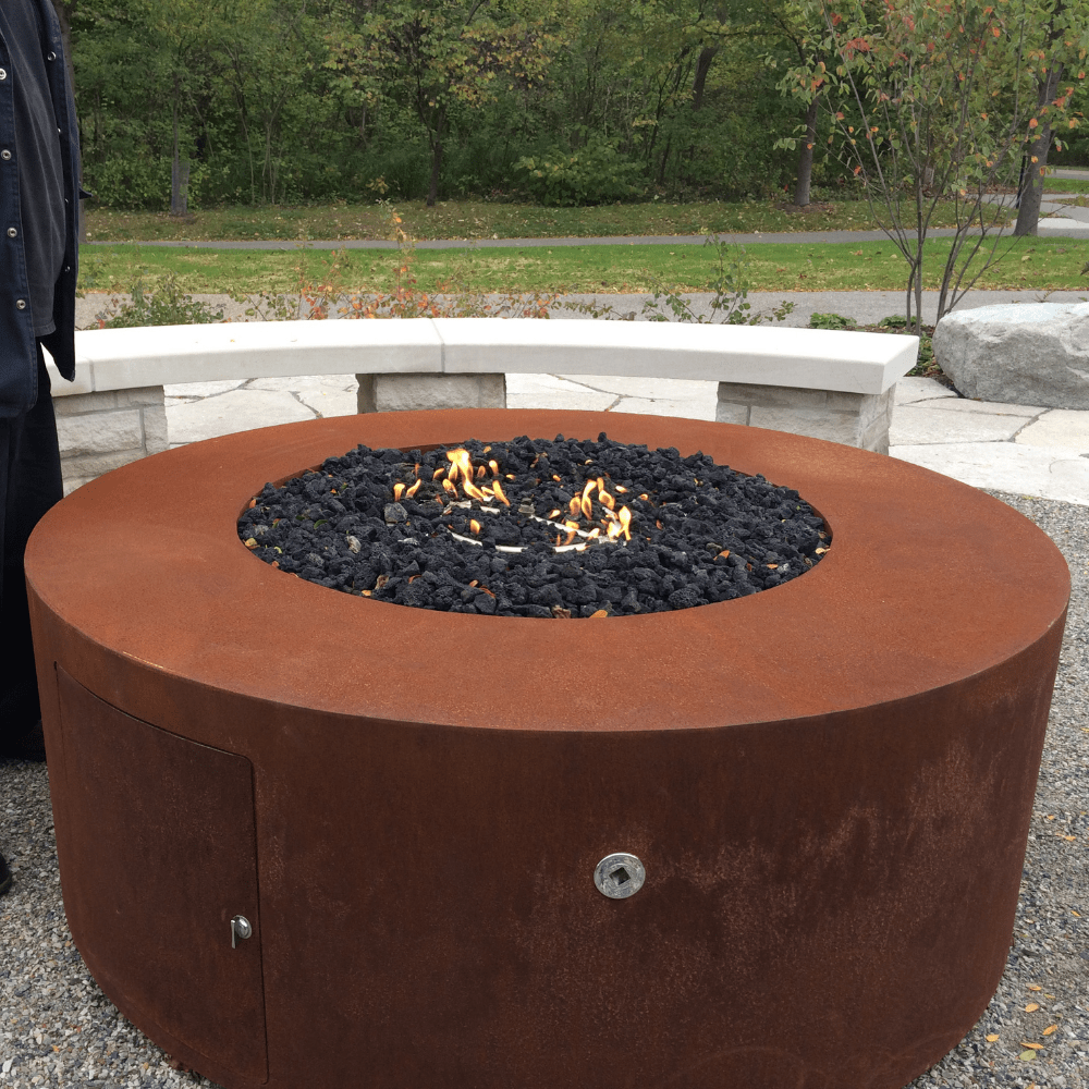 Top Fires Unity Round Corten Steel Gas Fire Pit