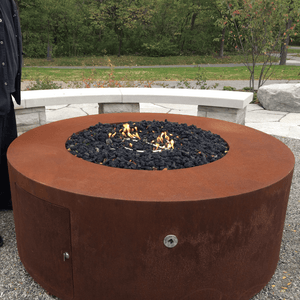 top fires unity fire pit in outdoor area