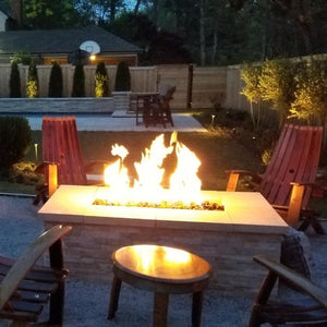 Finished Fire Pit Up Closer in Outdoor Patio